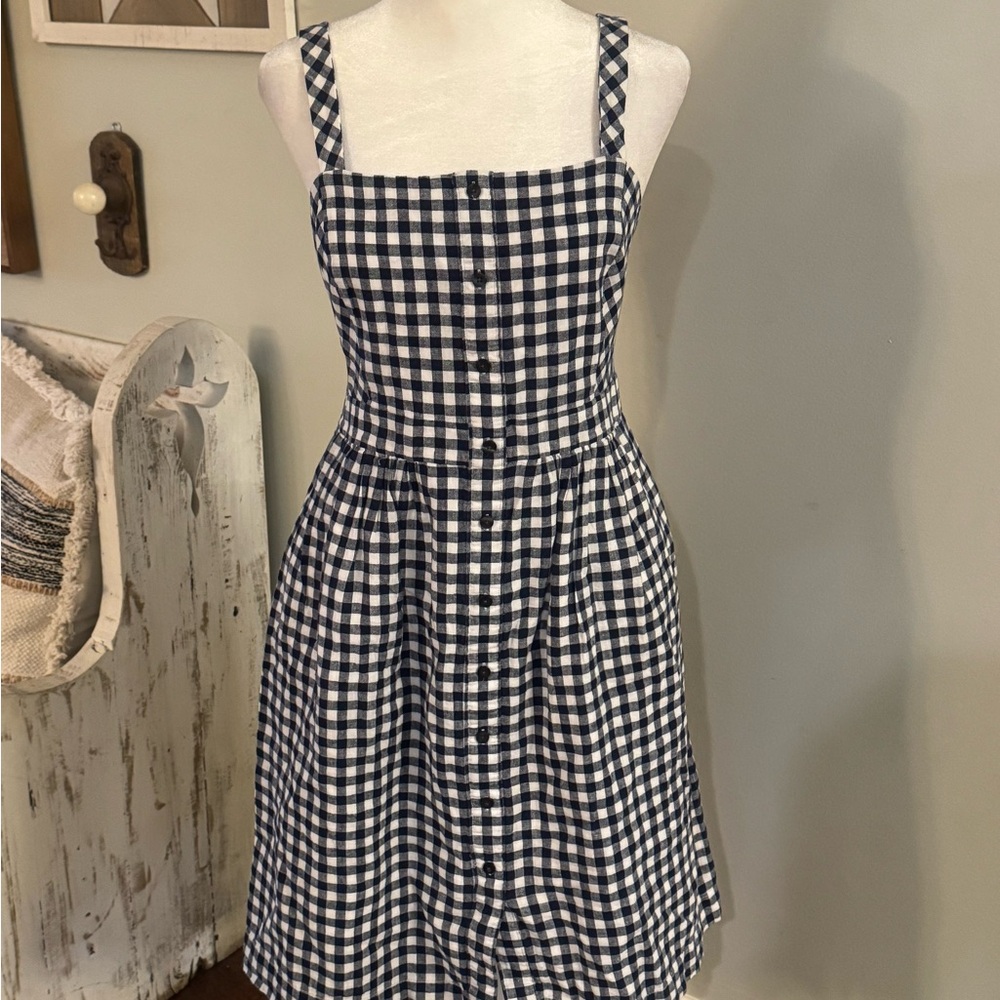 Draper James Navy and White Checkered Sundress preppy coastal